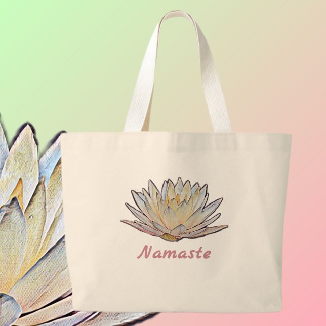Bolso De Tela Gigante Flor aculínica Lotus Blossom Floral Pastel (Subido por el creador)