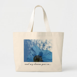 Bolso De Tela Gigante Flor AZUL DE POBRE Sueño Azul