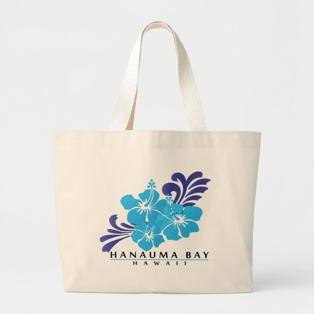 Bolso De Tela Gigante Flor azul del hibisco de Hawaii (Frente)