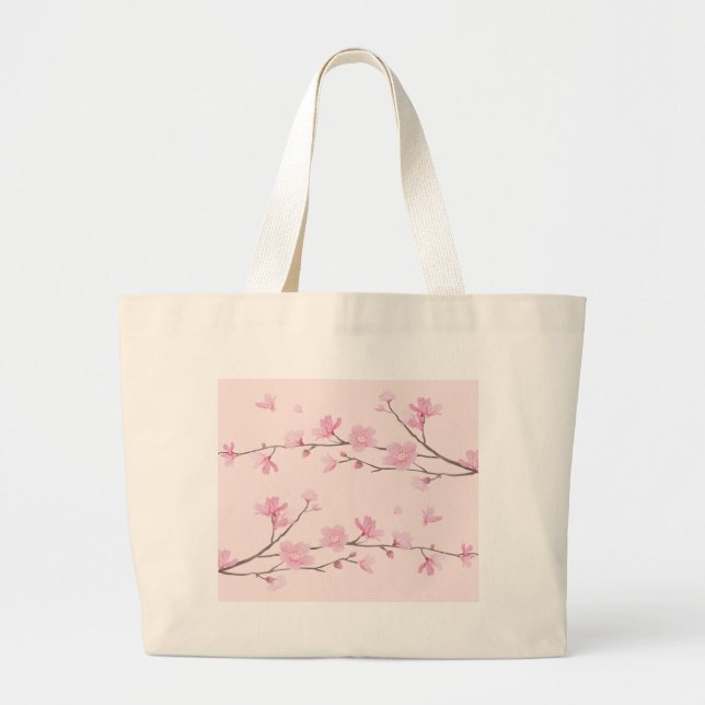 Bolso De Tela Gigante Flor de cerezo - rosa (Frente)