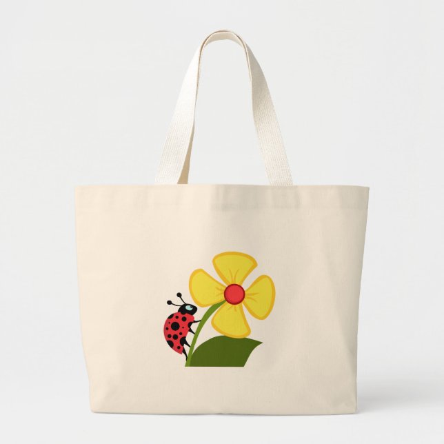 Bolso De Tela Gigante Flor de la mariquita (Frente)