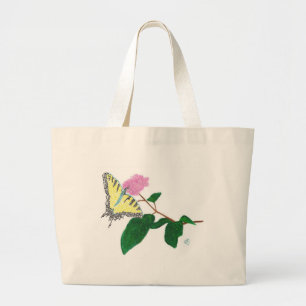 Bolso De Tela Gigante Flor de mariposa amarilla de cola de cerda de cerd