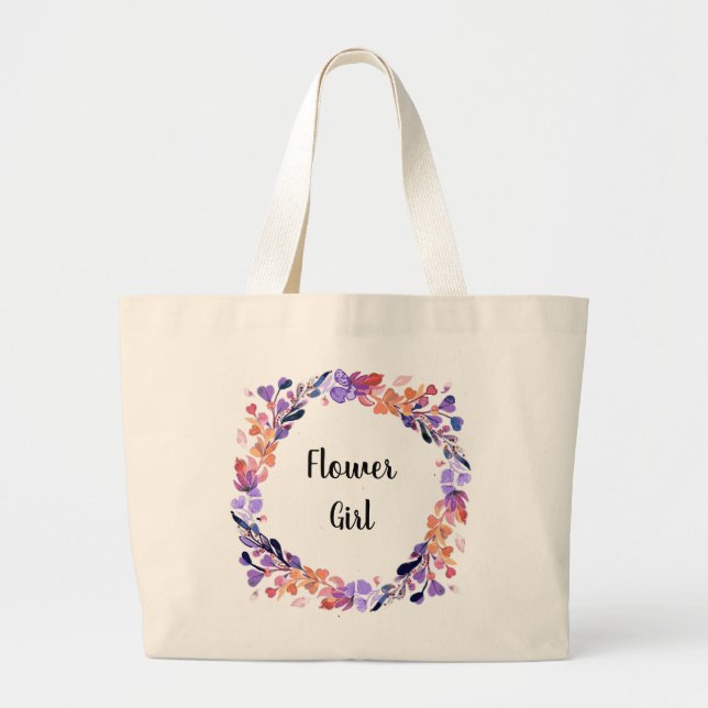 Bolso De Tela Gigante Flor Flor Floral (Frente)