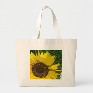 Bolso De Tela Gigante Flor floral artística amarilla brillante de giraso