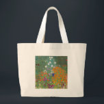 Bolso De Tela Gigante flor jardín klimt gustav cottage<br><div class="desc">Una obra de arte clásica de Gustav Klimt,  Cottage Garden,  Bauergarten,  1907,  es un acercamiento a un jardín de flores,  un cuadro de flores de colores.</div>