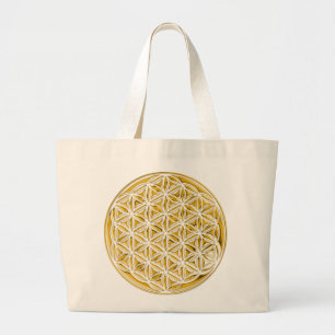 Bolso De Tela Gigante Flor Live/por completo del oro