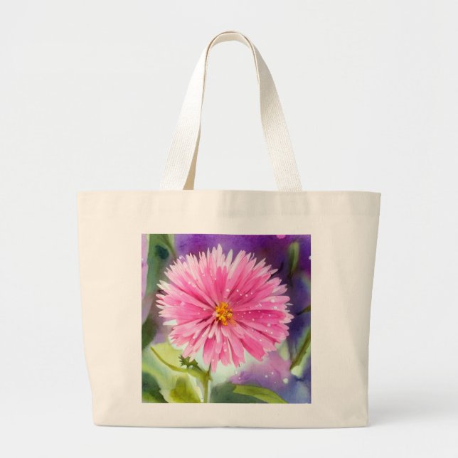 Bolso De Tela Gigante Flor morada (Frente)