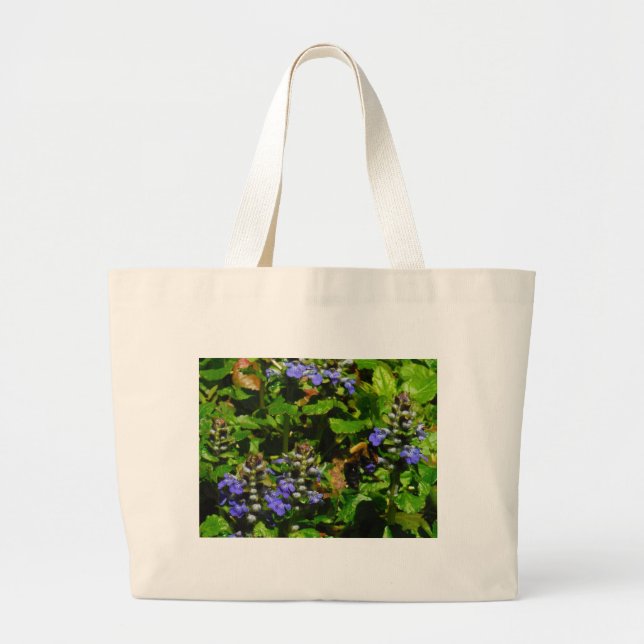 Bolso De Tela Gigante Flor morada y abeja burbuja (Frente)