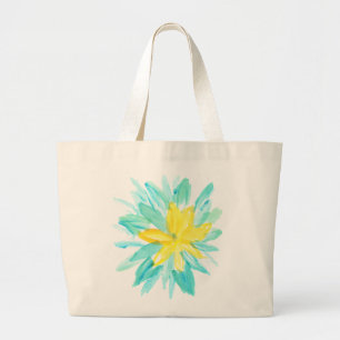 Bolso De Tela Gigante flor pintada a mano