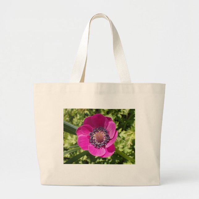 Bolso De Tela Gigante flor púrpura exótica, foto macro - (Frente)