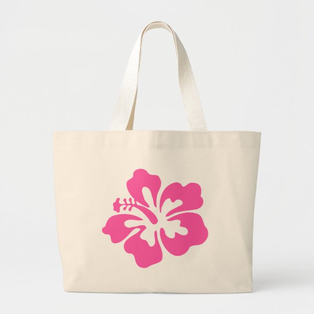 Bolso De Tela Gigante Flor rosa hibiscus (Frente)