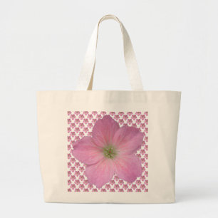Bolso De Tela Gigante Flor rosada romántica del geranio