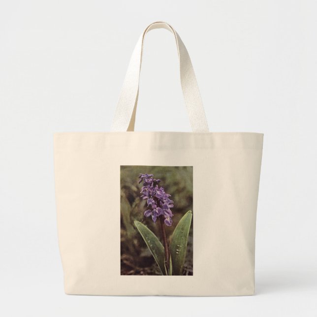 Bolso De Tela Gigante Flor silvestre: Orquídeas Púrpura Tempranas (Frente)