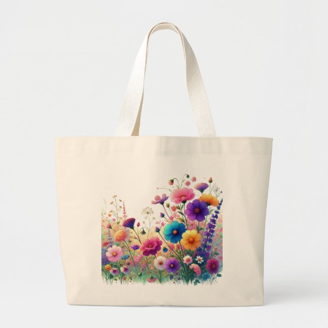 Bolso De Tela Gigante Flor silvestre Rhapsody (Frente)