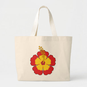 Bolso De Tela Gigante Flor tropical hibiscus roja