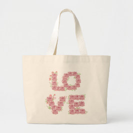 Bolso De Tela Gigante Floral Love Tote Bag