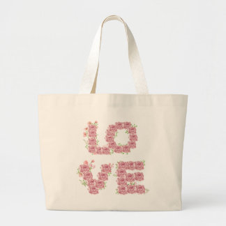 Bolso De Tela Gigante Floral Love Tote Bag