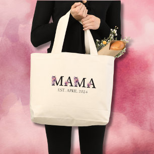 Bolso De Tela Gigante Floral Mamá Nueva Mamá Texto