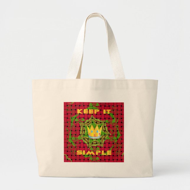 Bolso De Tela Gigante Floral Manténgalo simple (Frente)