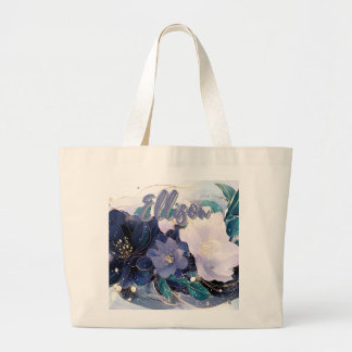 Bolso De Tela Gigante Floral oscura elegante