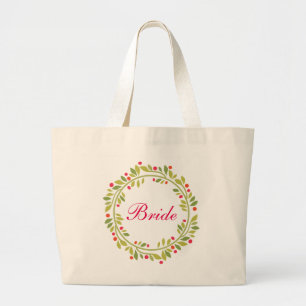 Bolso De Tela Gigante Floral Wreath Bride