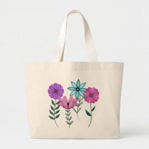 Bolso De Tela Gigante Florales de colores