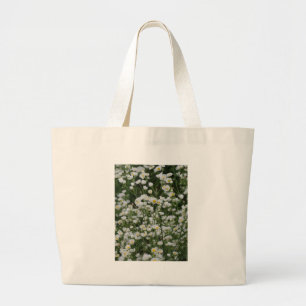 Bolso De Tela Gigante Flores de Aster de margarita blanca y amarilla