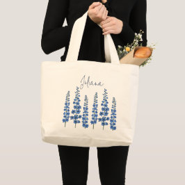 Bolso De Tela Gigante Flores de delfino azul de julio