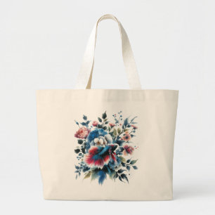 Bolso De Tela Gigante Flores de estilo oriental y ecobag de pescado beta