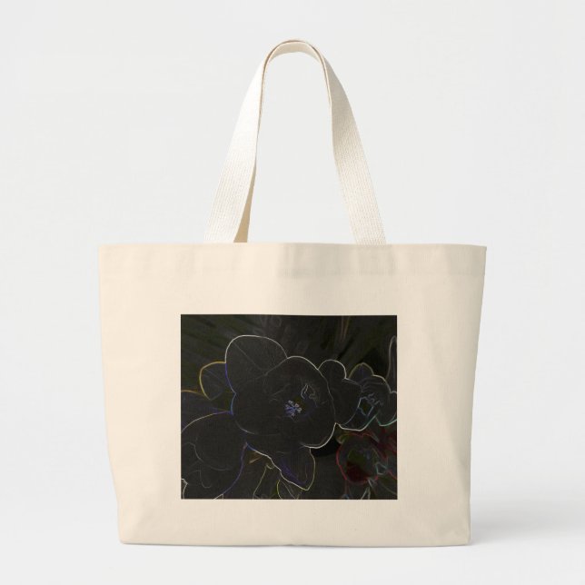 Bolso De Tela Gigante flores de freesia delineadas (Frente)