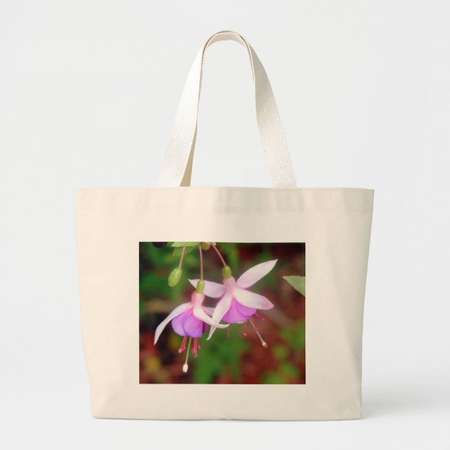 Bolso De Tela Gigante Flores de Fuschia (Frente)