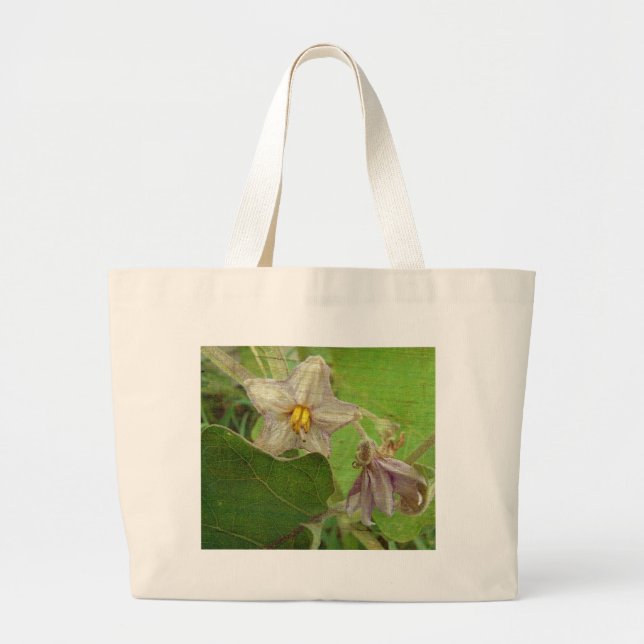 Bolso De Tela Gigante Flores de la berenjena (Frente)