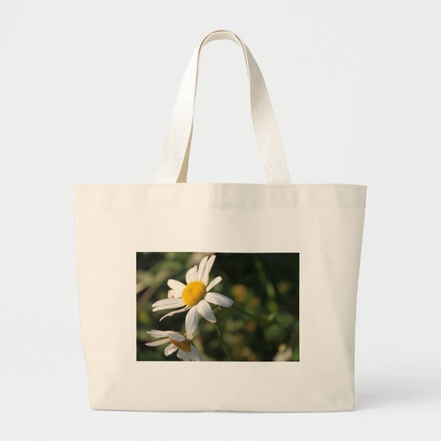 Bolso De Tela Gigante Flores de margarita blanca y salvaje (Frente)