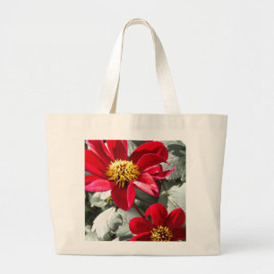 Bolso De Tela Gigante flores de margarita rosada roja / margarita