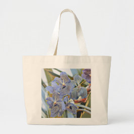 Bolso De Tela Gigante Flores de orquídeas azules de lavanda