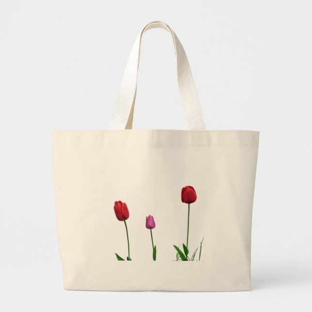 Bolso De Tela Gigante flores de tulipán (Frente)