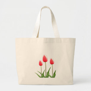 Bolso De Tela Gigante Flores de tulipán rojo primavera