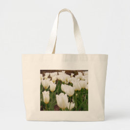 Bolso De Tela Gigante Flores de tulipanes blancos