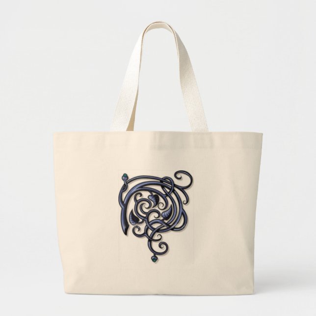 Bolso De Tela Gigante Flores decorativas antiguas (Frente)