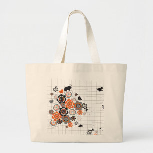 Bolso De Tela Gigante Flores naranjas Chicks garganta garganta garganta
