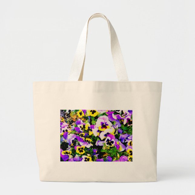 Bolso De Tela Gigante flores panantes (Frente)