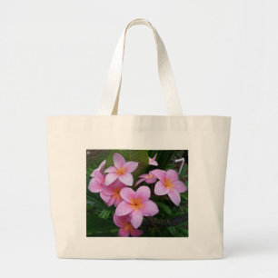 Bolso De Tela Gigante Flores rosadas del Plumeria de Hawaii