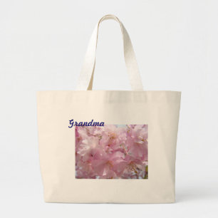 Bolso De Tela Gigante Flores rosados de la flor del árbol de los regalo