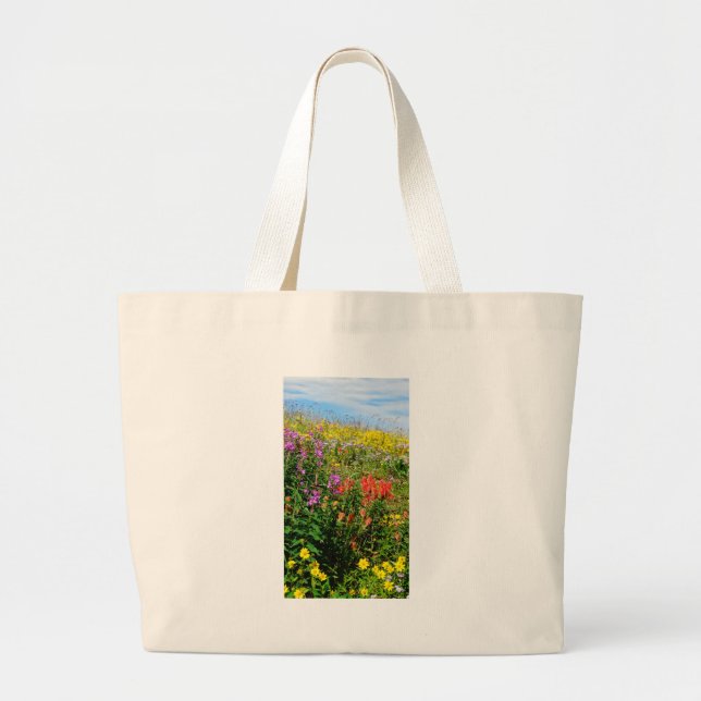 Bolso De Tela Gigante Flores silvestres de Montaña Rocosa (Frente)