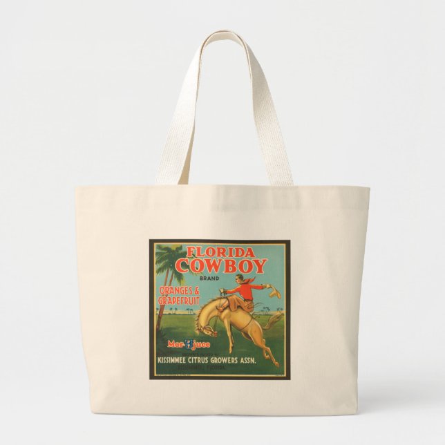 Bolso De Tela Gigante Florida Cowboy (Frente)