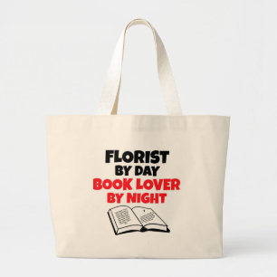 Bolso De Tela Gigante Florismo por día: Amante del libro por noche