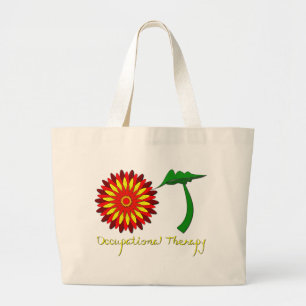Bolso De Tela Gigante Flower power rojo
