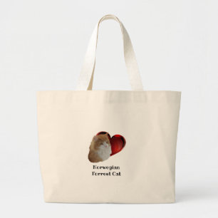 Bolso De Tela Gigante Fluffy Naranja Corazón de gato noruego de pelo la