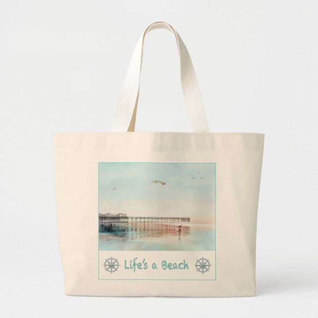 Bolso De Tela Gigante Flying High at Low Tide Tote Bag (Frente)