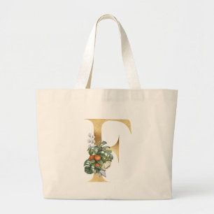 Bolso De Tela Gigante Foliage Monograma F en oro y verde